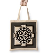 Hinduism Sri Yantra Bez Çanta Uzun Saplı