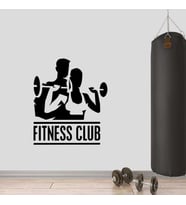 Ağırlık Çalışan Sporcular Dekoratif Duvar Sticker, Çıkartma, Etiket