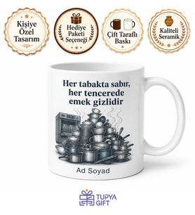 Bulaşıkhane Görevlisine Dağ Gibi Bulaşıklar Endüstriyel Makine Kupa Hediye