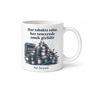 Bulaşıkhane Görevlisine Dağ Gibi Bulaşıklar Endüstriyel Makine Kupa Hediye