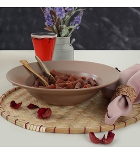Keramika Delta Mat Açık Taupe  Makarna Tabağı 26 Cm - 958
