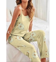 Rasa Askılı Pantalon Pijama Takımı Süper Soft (Sarı)