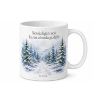 Kar Raketi İle Yürüyenlere Bembeyaz Orman Sessiz Adımlar Kupa Bardak Hediye