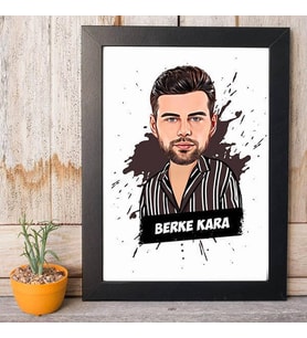 Kişiye Özel Karikatürlü Tasarım Erkeğe Hediye Çerçeve