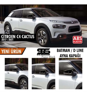 Citroen Cactus Batman Yarasa Ayna Kapağı Piano Black / 2017-2021