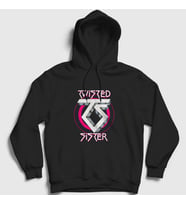 Presmono Unisex Siyah Logo Twisted Sister Kapüşonlu Sweatshirt 179908tt