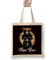 Papa Biker Bear Dad Daddy Poppa Stepdad Husband Father Bez Çanta Uzun Saplı