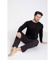 Aydoğan Erkek Modal Uzun Kollu  Pijama Takımı 3426 - 1 Adet (Siyah)