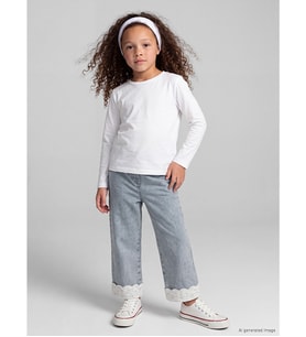 LCW Kids İndigo Wideleg Kız Çocuk Jean Pantolon