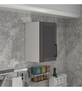 Kenzlife hazır mutfak dolabı bamya90 gri mod2 90*040*32 mebran kapak suntalam gövde
