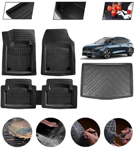 Ford Focus 5 Station Wagon Alt Uyumlu Paspas Araca Özel Bagaj Havuzu MBS Siyah