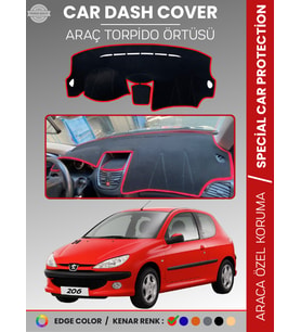 PEUGEOT 206 MAKYAJLI KASA (2003-2009) Torpido Örtüsü Ön Göğüs Torpido Koruma Birebir Uyum Kaymaz