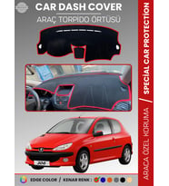 PEUGEOT 206 MAKYAJLI KASA (2003-2009) Torpido Örtüsü Ön Göğüs Torpido Koruma Birebir Uyum Kaymaz