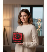 Hediye! Kişiye Özel Led Işıklı Hilal Yıldız Ahşap Çerçeve