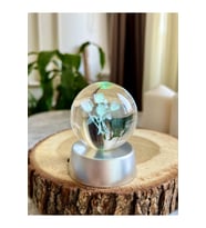 3 Boyutlu Cam Küre 3 Boyutlu Aşk Küresi Gül Buketi