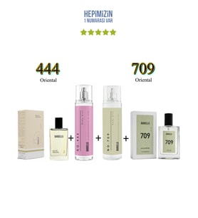 444 + 709 Kadın/Erkek Parfüm Edp 50 ml Oriental + No: 444 + No: 709 Kadın/Erkek Body Mist Edt 210 ml Oriental -Mnms444709bmset