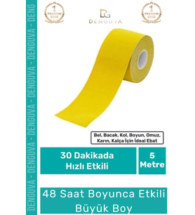 Hızlı Etkili Büyük Boy Kas Eklem Bel Bacak Kol Boyun Sırt Omuz Karın Kalça IsıI Bandı 5cm x 5m