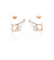 Zirkon Taşlı Rose Gold Renk Küpe