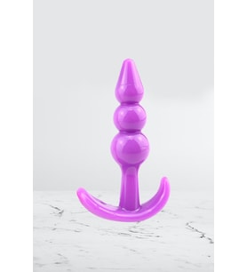 Plug Ve Vajinal Plug 3 Boğumlu Silikonlu Mor Renk