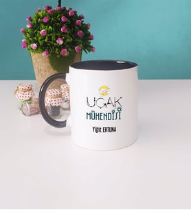 Uçak Mühendisi Kupa Bardak Siyah