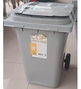 ÇÖP KONTEYNER 30 Lt. ÇETİN GRİ ( H : 48 x 33 x 40 cm )