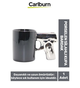 Özel Tasarım Dekoratif Şık Hediyelik Sevgili Arkadaş Porselen Silahlı Kupa Bardak 10*15 Cm