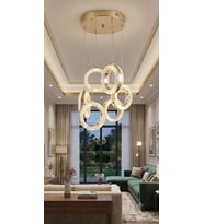 6'LI KRİSTAL LEDLİ MODERN AVİZE