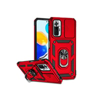 Xiaomi Redmi Note 10 Pro Kılıf Pars Lens Yüzüklü Silikon - Kırmızı