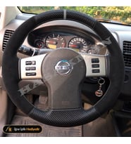 Nissan Navara D40 Dikme Direksiyon Kılıfı Alcantara Süet Mat Karbon Gri Yüzük ve Dikiş SE-LE-Dolu Pikaplar 2005-2015