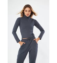 Lesa Wear Soft Touch Balıkçı Yaka Bluz Antrasit