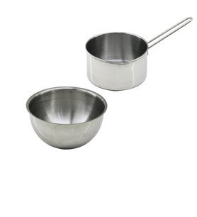 2 Parça Sütlük ve Sosluk Seti - 14 cm ve 17 cm - Paslanmaz Çelik