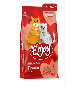 Enjoy Tavuklu Kedi Maması 1 kg (Sevgililer Günü Özel Ambalaj)*4 ADET