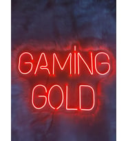 Gaming Gold Gamer Neon Led Tabela Dekoratif Aydınlatma(70x50cm)