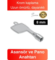 8 mm Asansör Pano Anahtarı Krom Kaplama Kapı Açma Dayanıklı Kolay Pratik Uyumlu Standart Kırılmaz