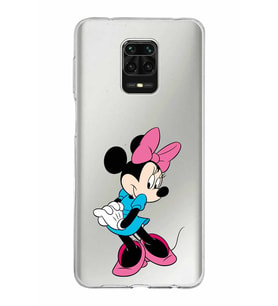 Xiaomi Redmi Note 9 Pro Uyumlu Kapak Minnie Mouse Tasarımlı Şeffaf Silikon Kılıf