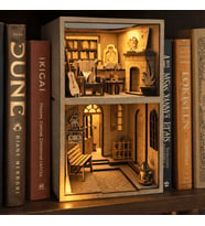 Magic Book Nook Ahşap Maket Seti – 2 Katlı Peri LED'li Kitaplık Dekoru DIY