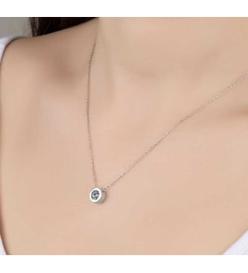 SWAROVSKİ TAŞLI DAMLA TEK TAŞ 925 AYAR GÜMÜŞ KOLYE