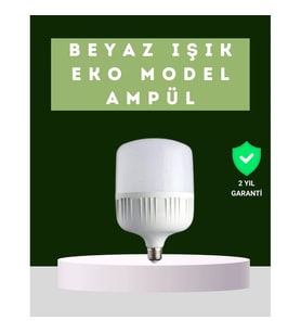 30 Watt Şarjlı LED Ampul – Beyaz Işık E27 Duy Uyumlu