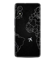 TCL 303 Kılıf Resimli Desenli Silikon Platinium Series Black Plane 1868