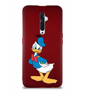 Oppo Reno 2Z Soft Premier Kapak Donald Duck-D Tasarımlı Silikon Kılıf - Mürdüm (Şeffaf)