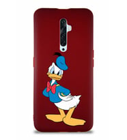 Oppo Reno 2Z Soft Premier Kapak Donald Duck-D Tasarımlı Silikon Kılıf - Mürdüm (Şeffaf)
