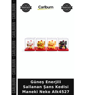 Özel Üretim Dekoratif Japon Kültürü Solar Güneş Enerjili Sallanan Şans Kedisi - Maneki Neko Alk4527