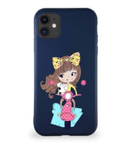 Apple iPhone 11 Soft Premier Kapak Vespagirl Tasarımlı Silikon Kılıf - Lacivert (Şeffaf)
