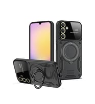 Newface Samsung Galaxy A35 5G Kılıf Joy Lens Standlı Kapak - Siyah