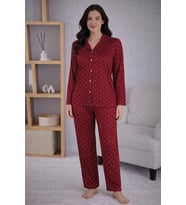 Kadın 7124 Uzun Kol Düğmeli Pijama Takımı