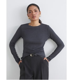 LCWAIKIKI Basic Antrasit Bisiklet Yaka Kadın Body