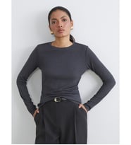 LCWAIKIKI Basic Antrasit Bisiklet Yaka Kadın Body