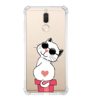 Huawei Mate 10 Lite Uyumlu Köşe Korumalı Antişok Kapak Coolcat Tasarımlı Şeffaf Silikon Kılıf