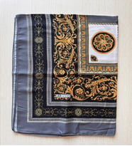 Ladycoco Soft Pamuklu Daire Desenli Şal (Gri-Altın)
