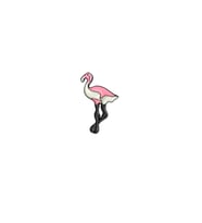 Pembe Beyaz Flamingo Kuş Şık Hediyelik Rozet (Çok Renkli)